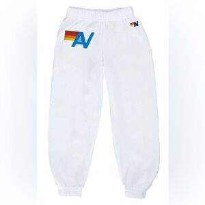 NWT [Aviator Nation] Sweats Gathered Sweats Sweatpants Joggers in White Youth 6